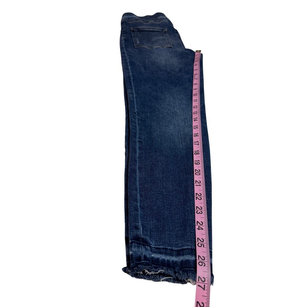 Women's Spanx Distressed Denim Ankle Skinny Raw Hem Stretch Pull On Legging sz M - Picture 9 of 9